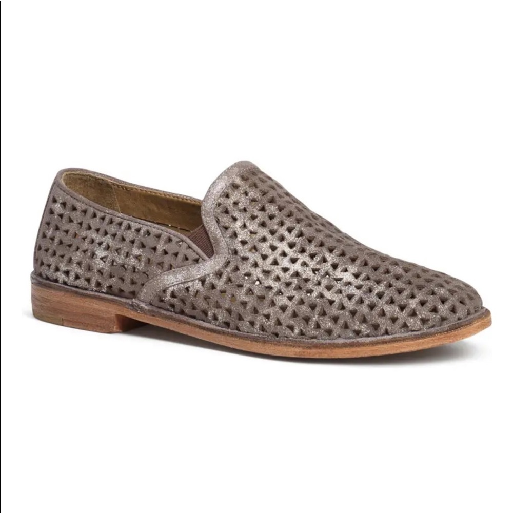Trask “Ali” perforated loafers in pewter
